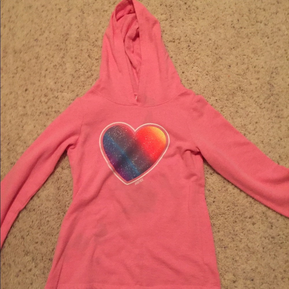 cute pink justice sweatshirt!!!